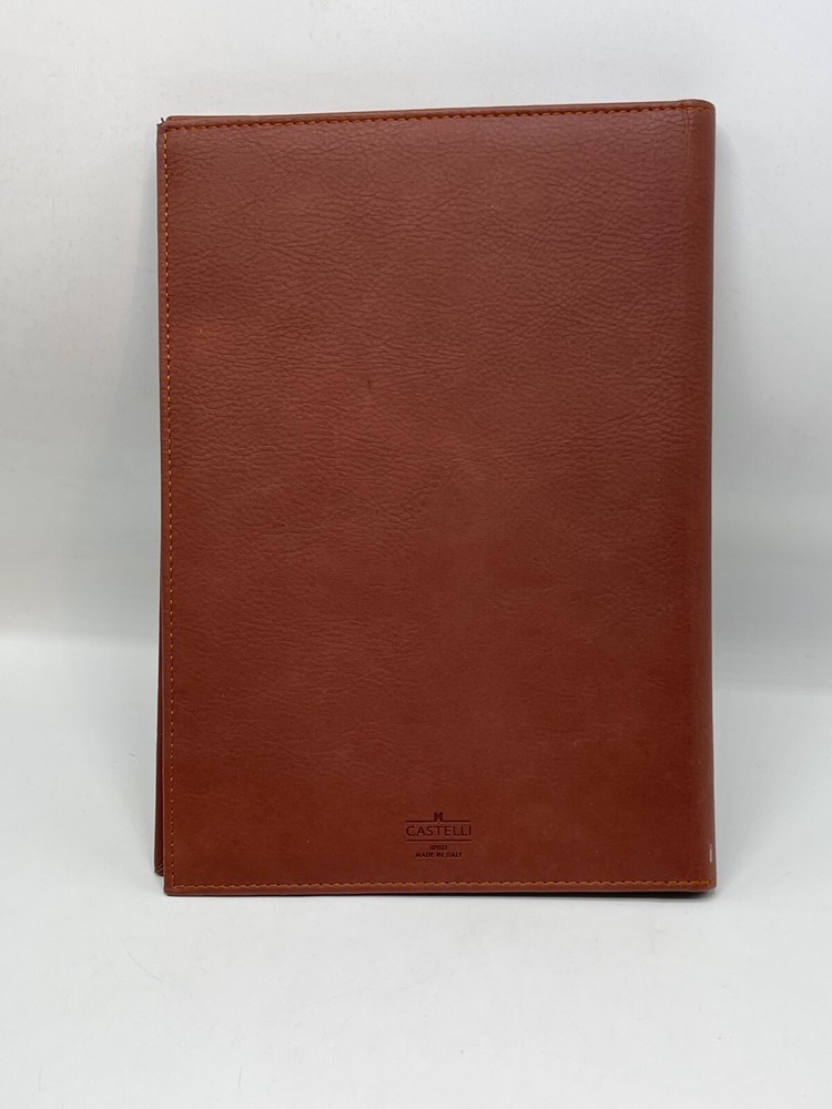 Castelli Leather Notebook Holder Shanley Invitational Embossed Italy Clover