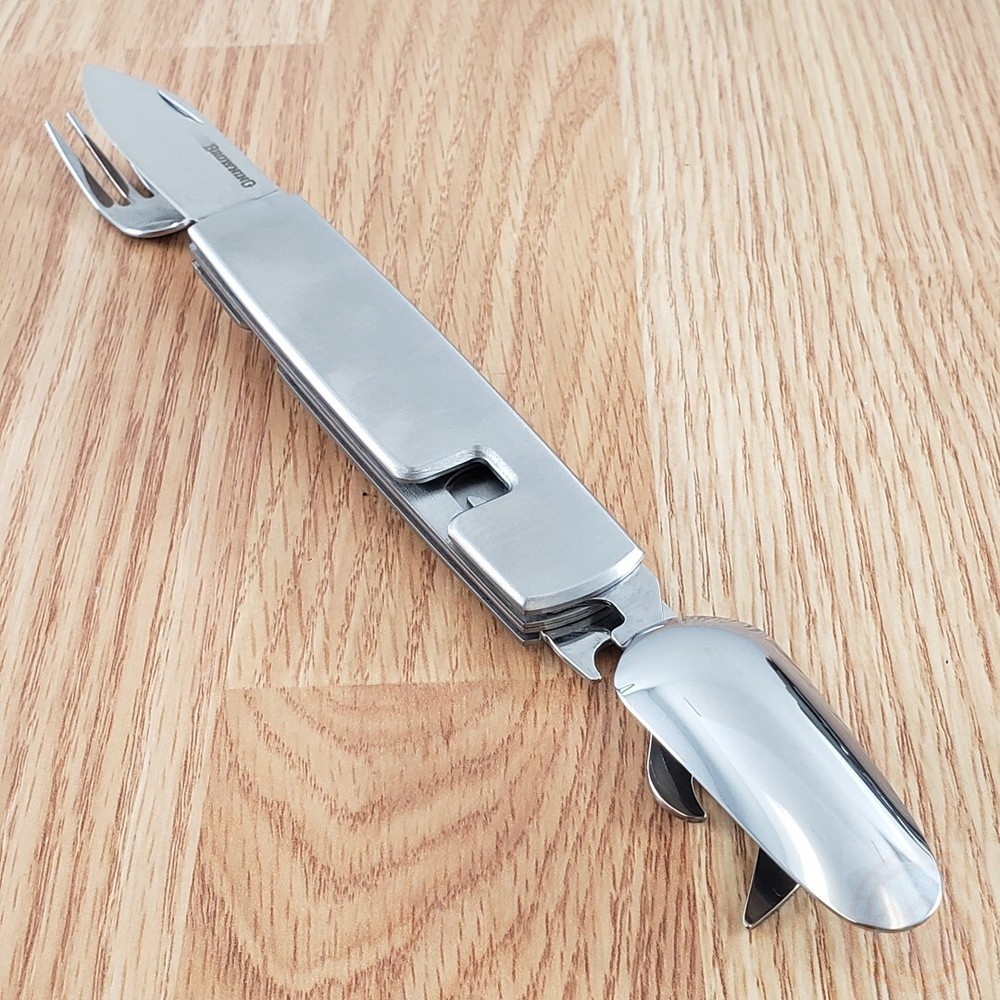 Browning Camping Knife Stainless Handle Blade Fork Spoon Bottle/Can Openers