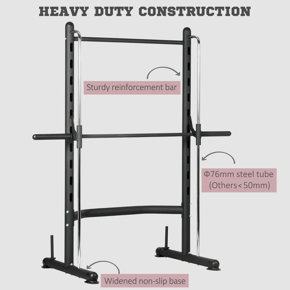 Weight Lifting Squat Rack w/ Pull Up Bar Adjustable Bench Press Half Power Rack