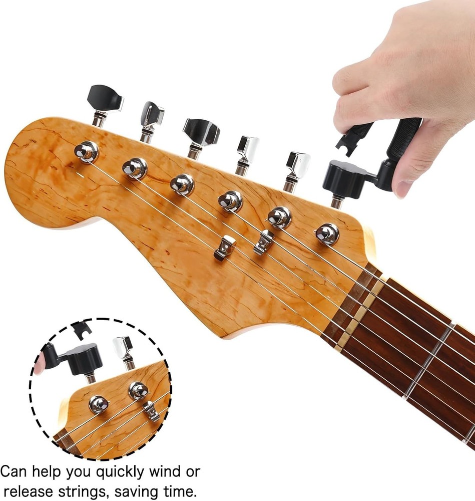 2× Professional Guitar String Winder Cutter Bridge Pin Puller Guitar Repair Tool