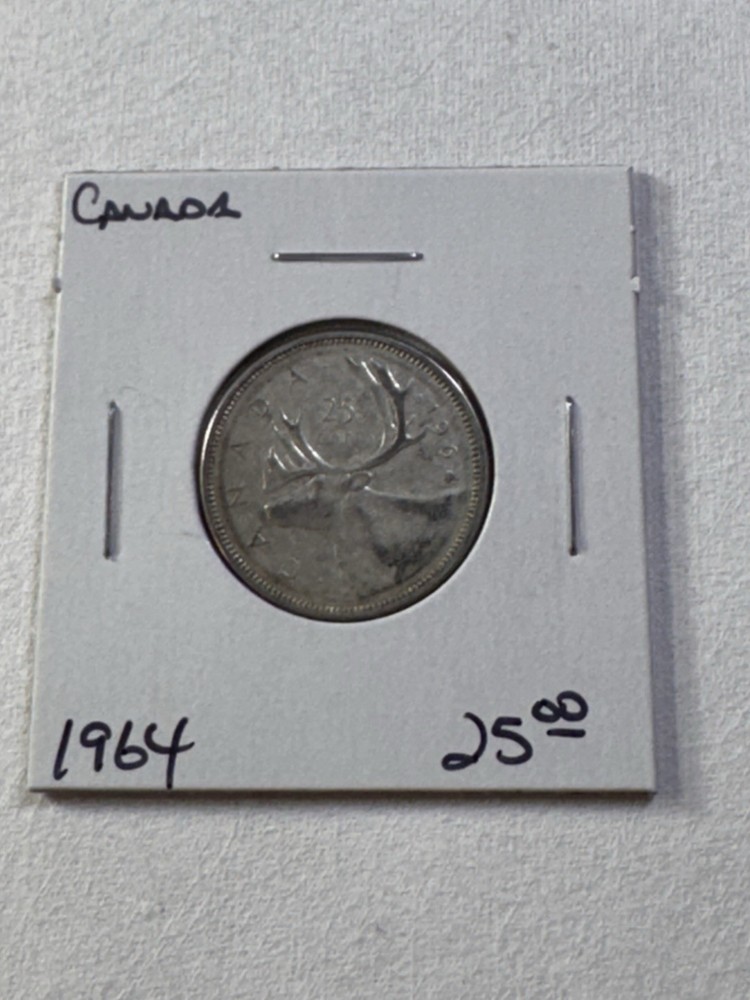 1964 Canada 25 Cents Silver Coin