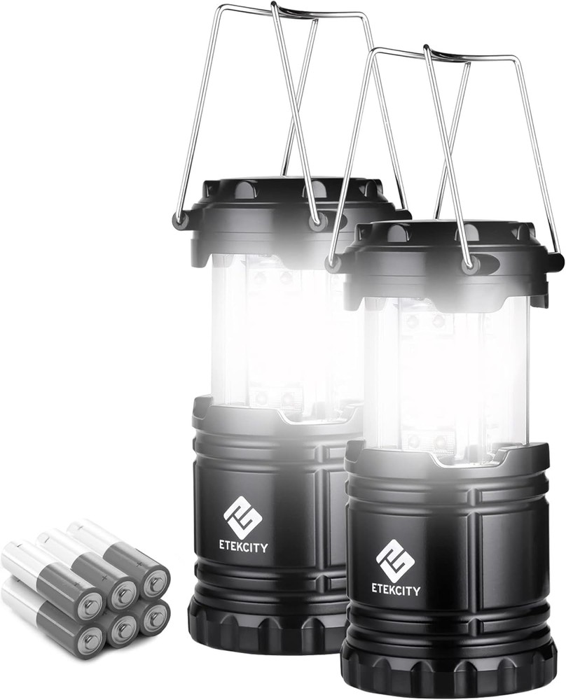 Etekcity Lantern Camping Essentials Lights, Led Flashlight for 2 Pack, Black