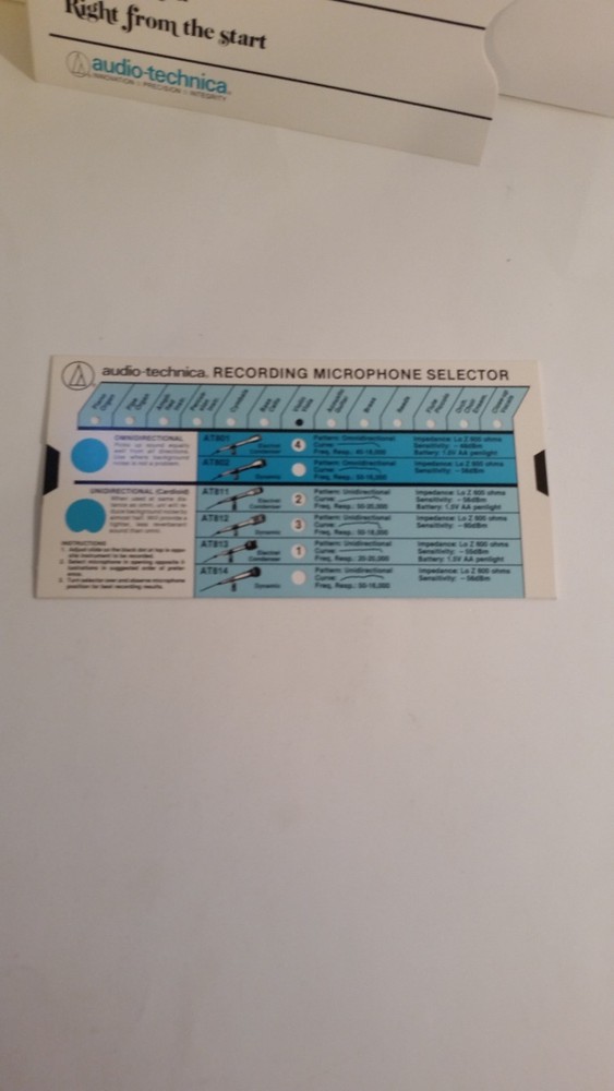 Vintage Audio-Technica Microphone Selector 1979