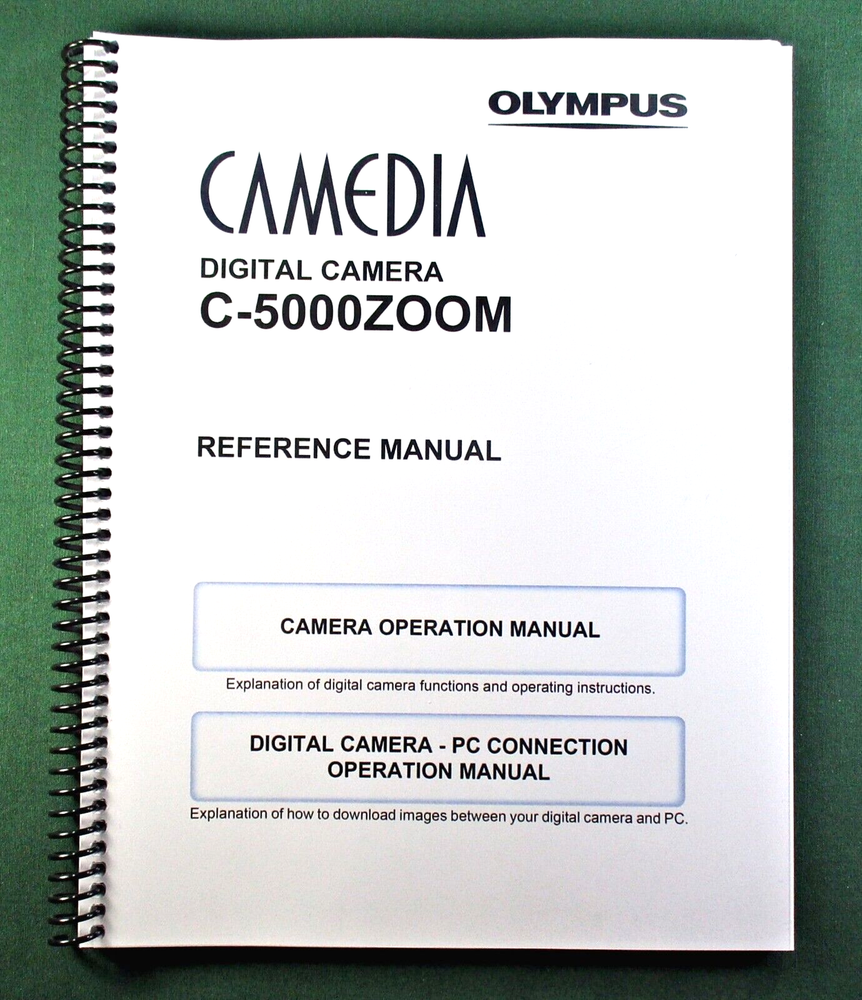 Olympus C-5000 Zoom Instruction Manual: 215 Pages and Protective Covers!