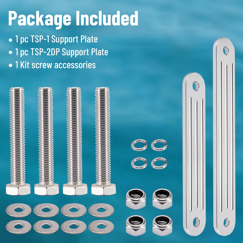 Outboard Motor Jack Plate & Support Plate & Bolt Set for Top+Lower Support Bolt