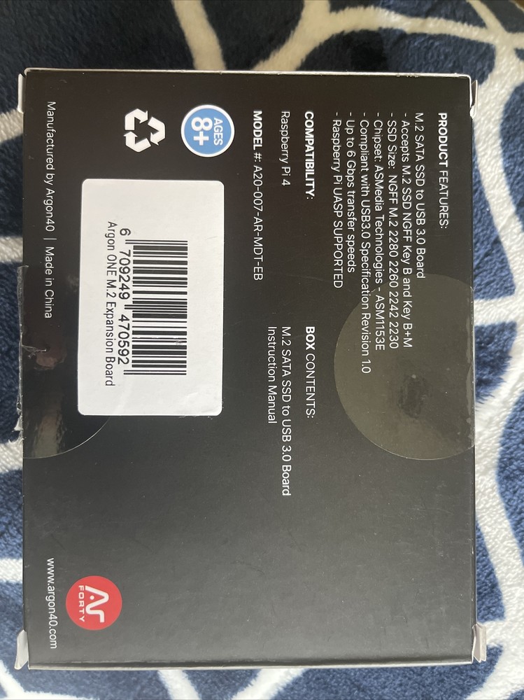 Argon ONE M.2 Raspberry Pi SSD Board M.2 Expansion Board ONLY | Supports B-Keys