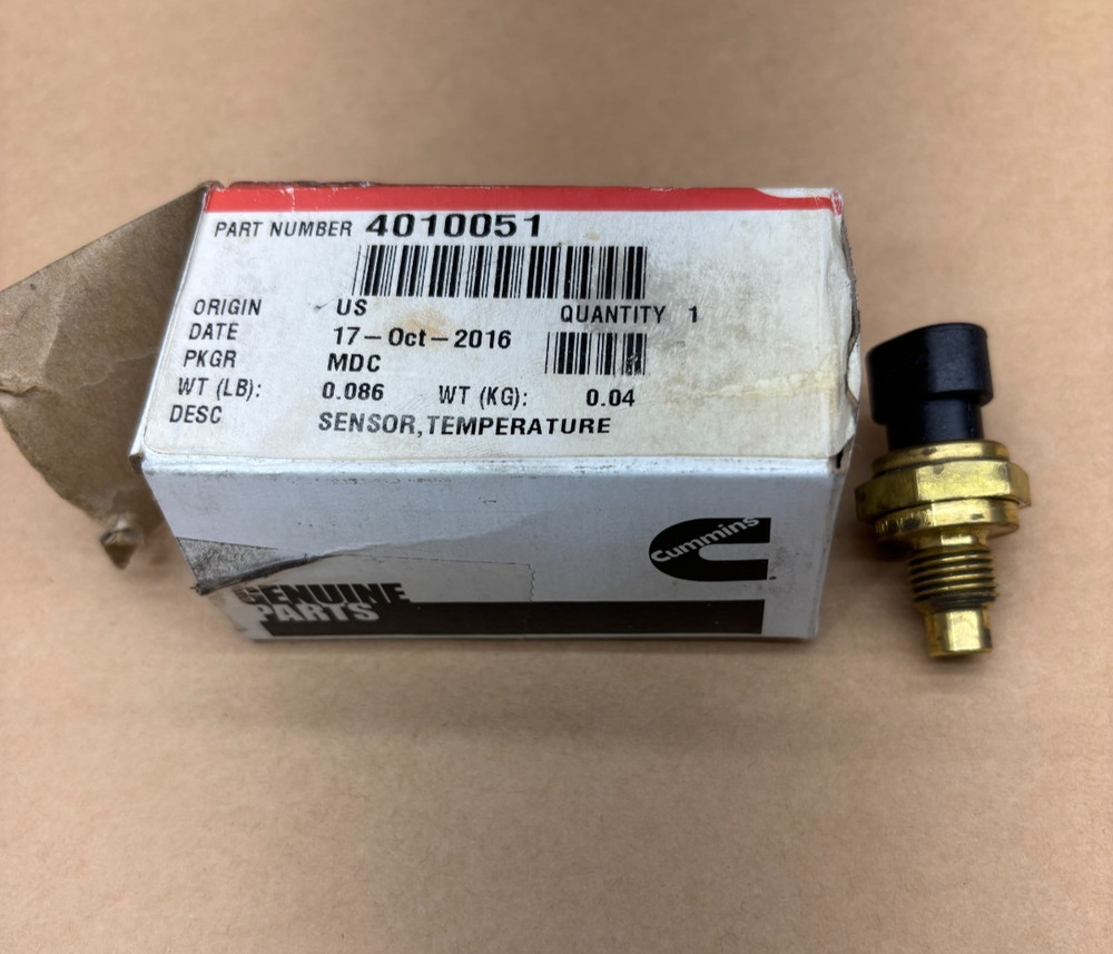 Cummins Genuine 4010051 Temperature Sensor Heavy Equipment Replacement Part