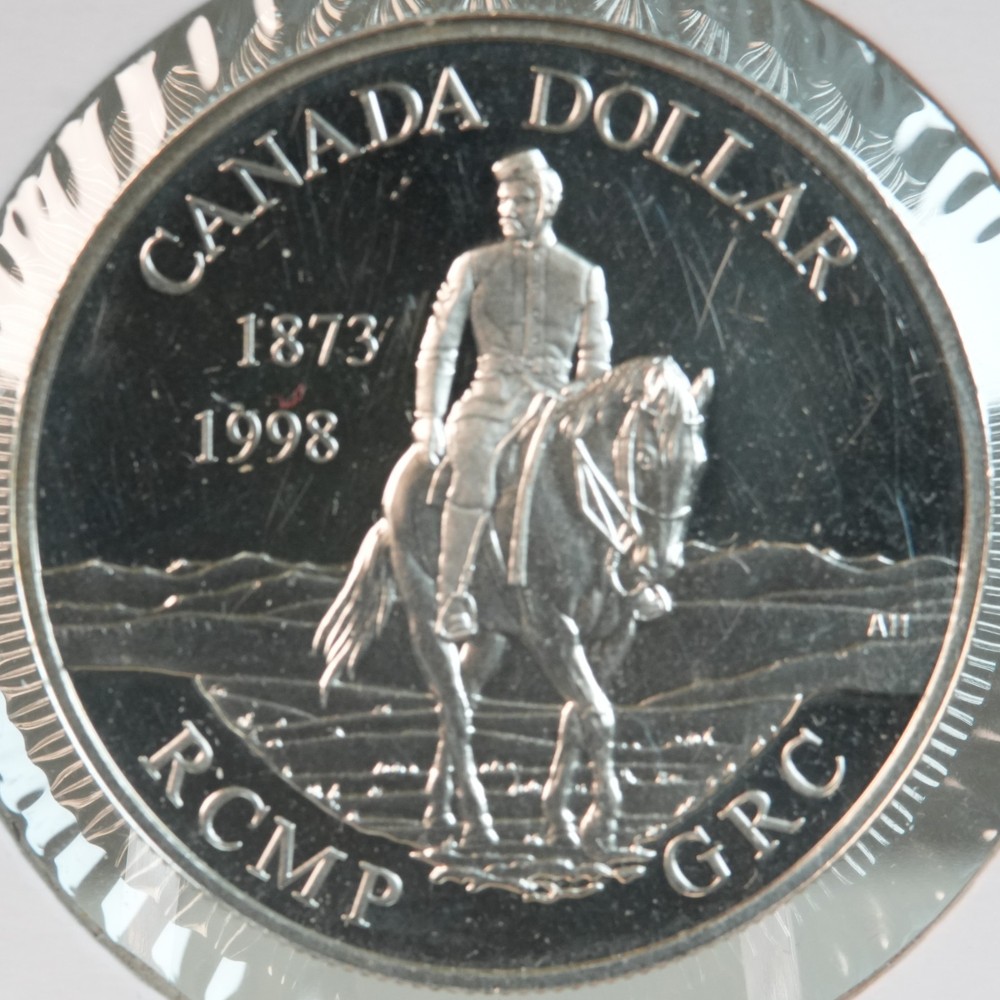 Canada 1998 Proof Silver dollar, RCMP, .7487 oz silver