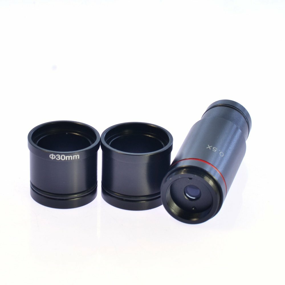 Microscope CCD Camera Reducing Lens 0.4X 0.5X 1X C-Mount Lens with Adapter Ring