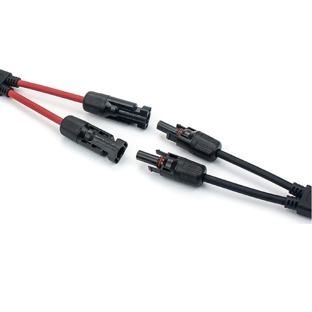 2pcs 20A 1000V DC Electrical Solar Connector Photovoltaic Solar Panel Cable Wire