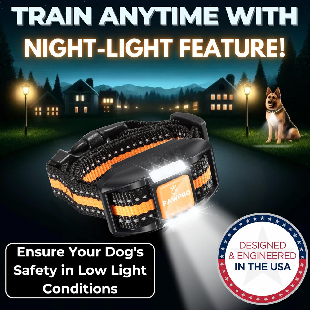 Dog Shock Collar with Remote, Unmatched 4-Mile Range, Night-Light Mode, Training