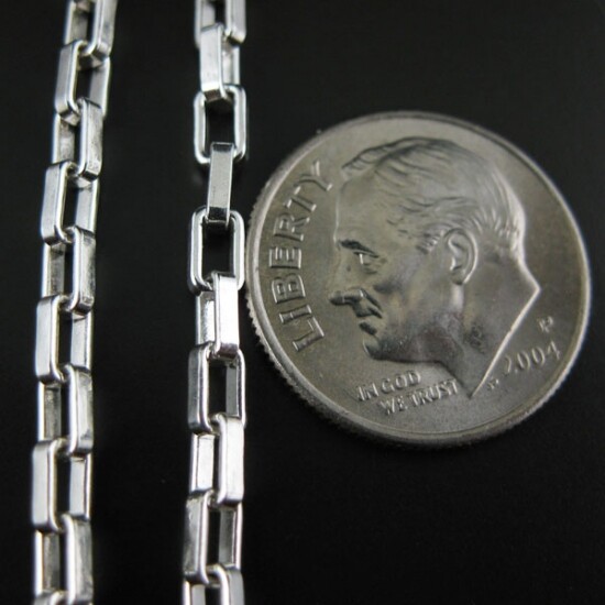 Solid Sterling Silver Heavy Box Necklace Chain (7"-36") Made In Italy