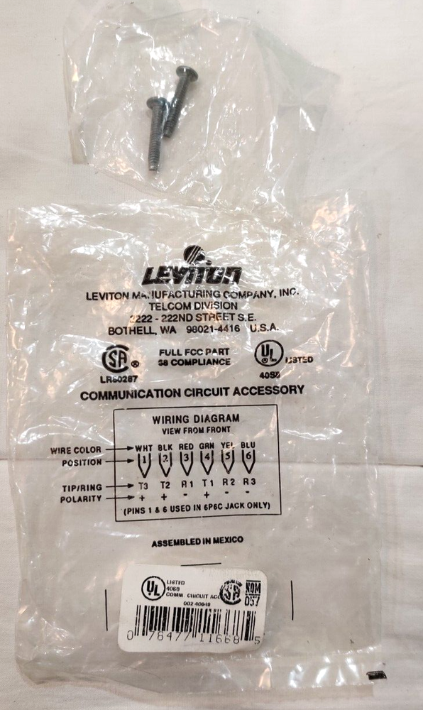Leviton White Phone Jack - Decora 490