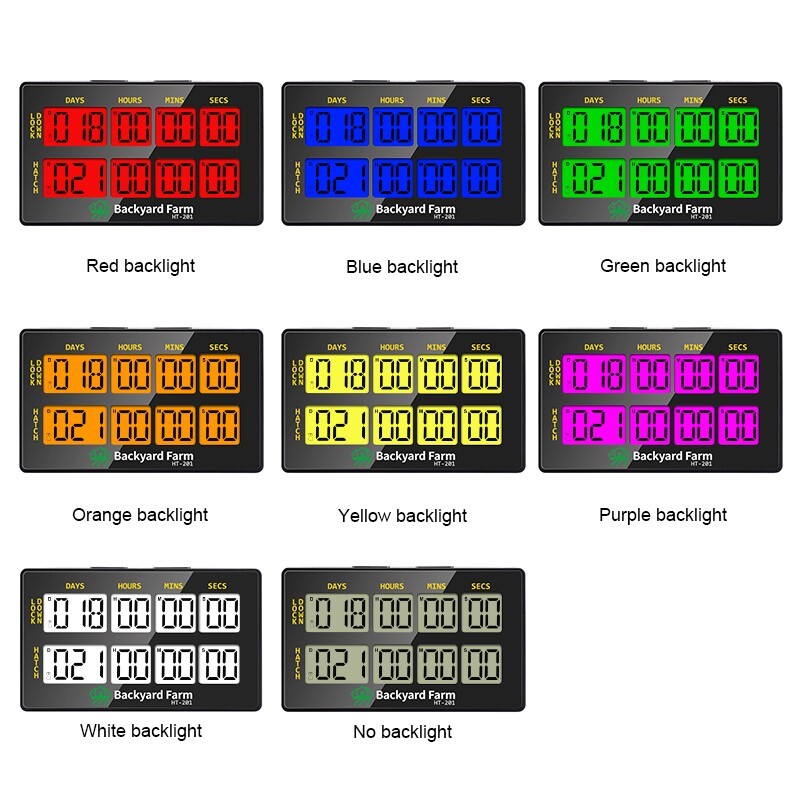 Egg Incubator Dual Countdown Hatch Timer Double Count Down Days Hours Minute Sec