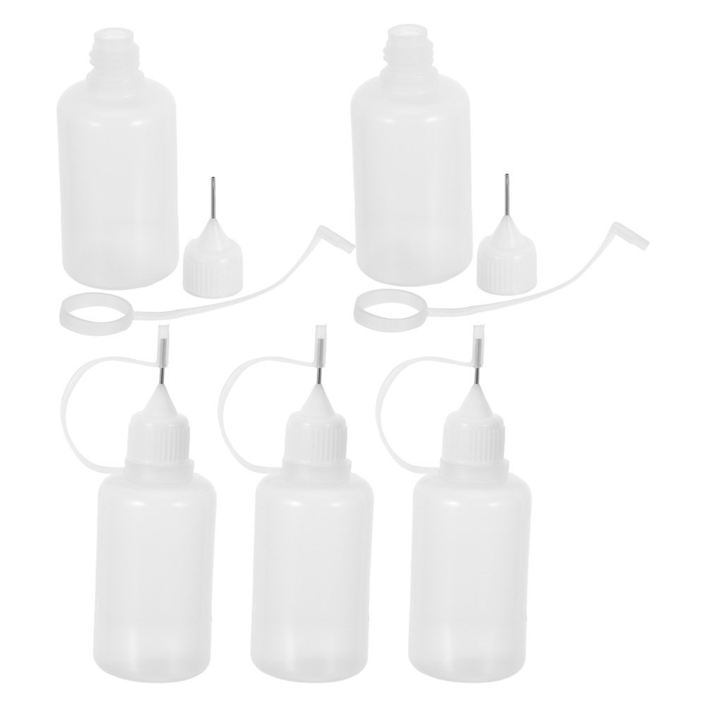 5 Pcs Dispensing and Bottling Empty Glue Applicator Liquid Container