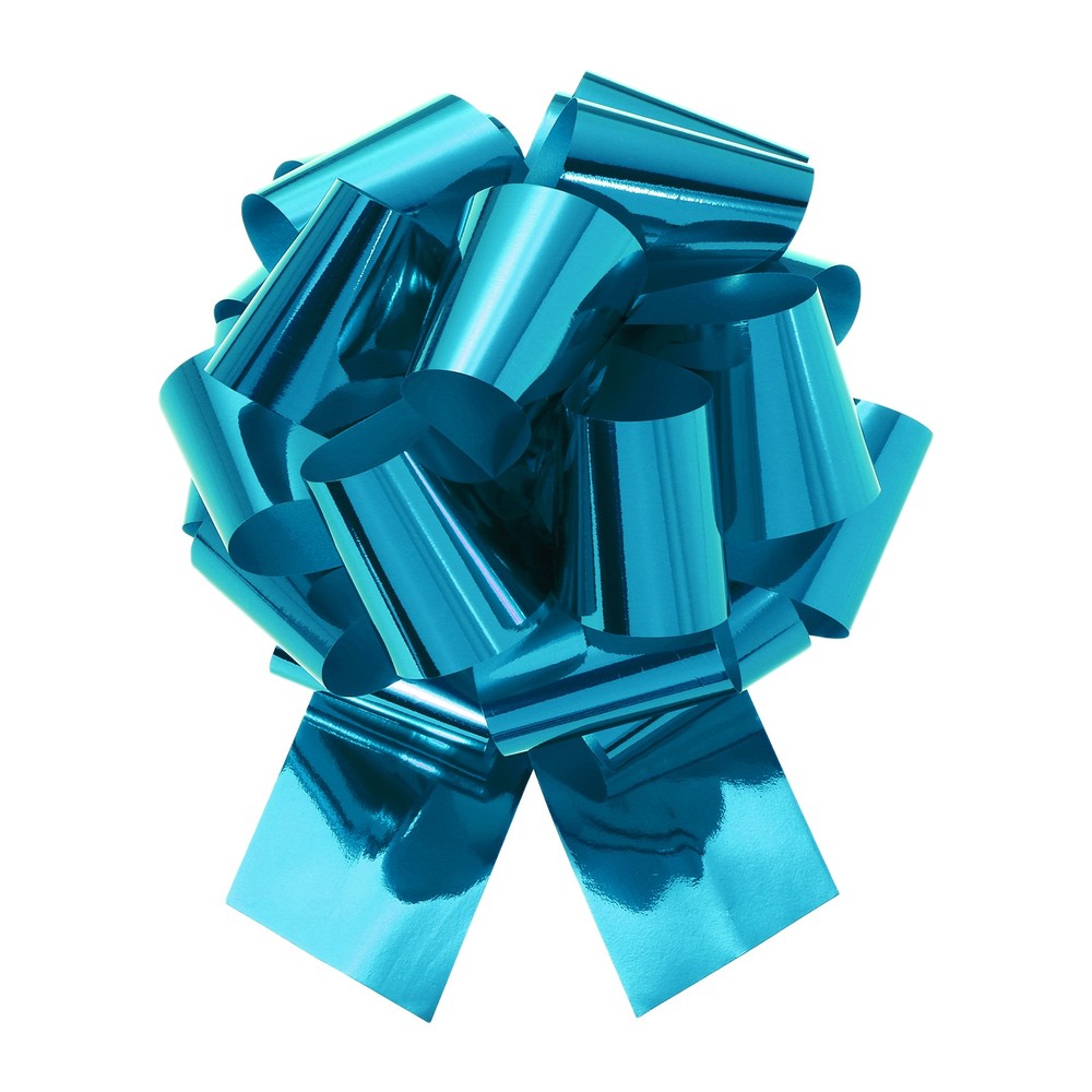 20 Inch Metallic Large Big Pull Bow Gift Wrapping Bows Ribbon Light Blue
