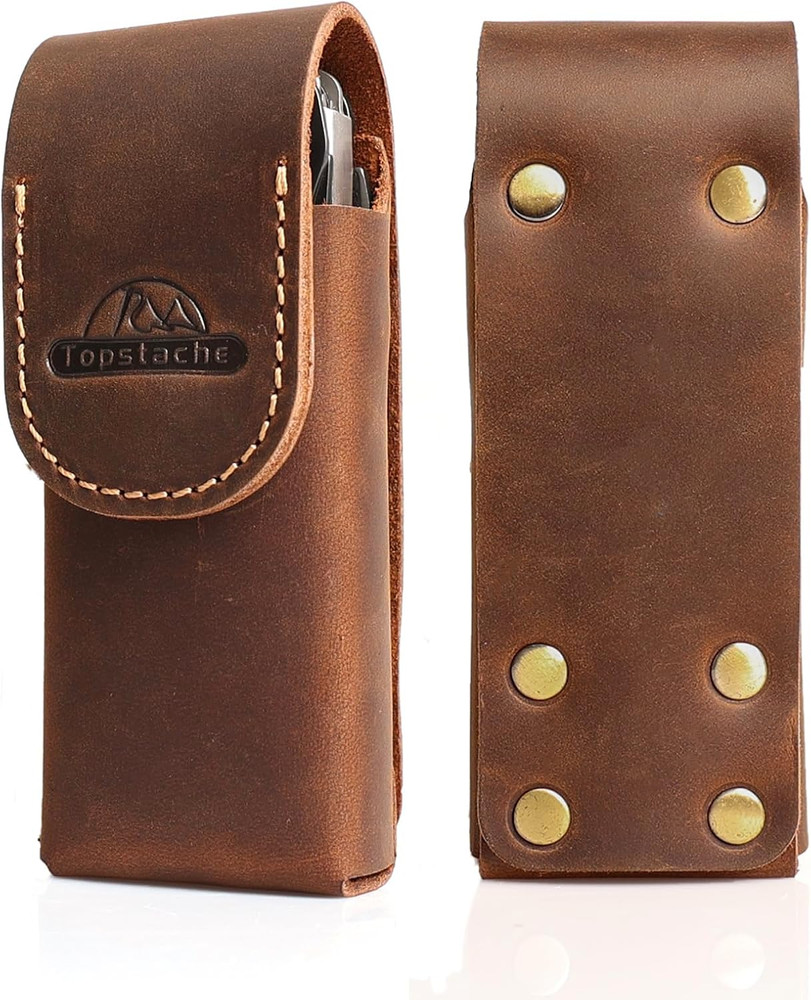 Leather Multitool Sheath - Multitool Holster for Belt - Belt Loop Multitool Pouc