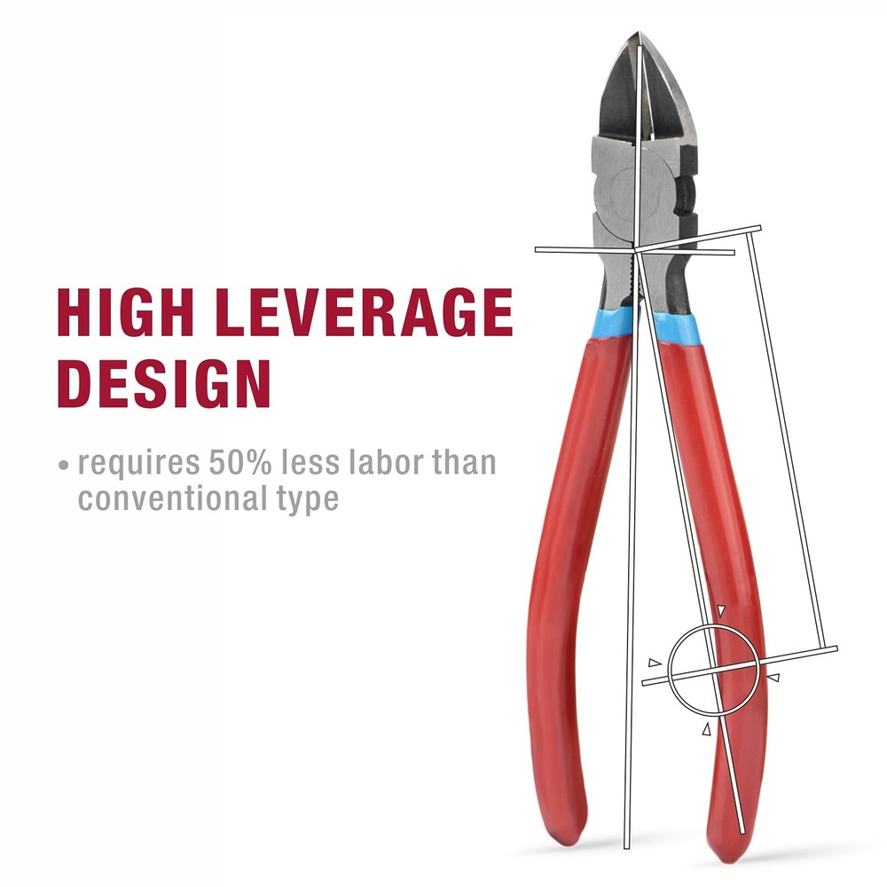 iCrimp Wire Flush Cutters, 6-inch Side Cutter, Clipper Snipss Red