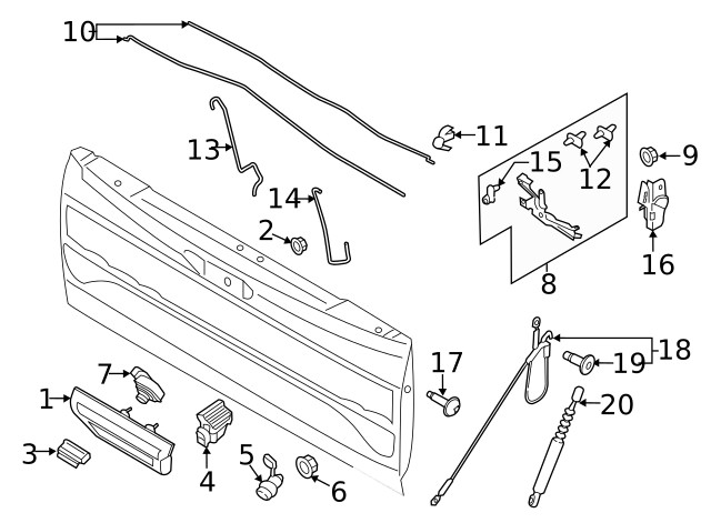Genuine Ford Tailgate Handle FL3Z-9943400-AA