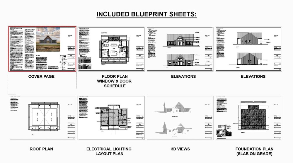 Bold Birch Barndominium Modern House Open Plan Design 54 x 36 - 3 Bed 2 Bath - D