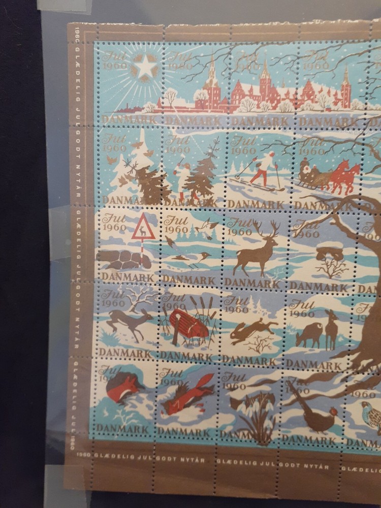 Denmark Danmark 1960 Christmas Stamp Full Sheet Unused