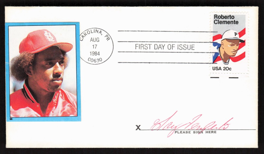 Garry Templeton Signed FDC Pasted on Baseball Sticker Envelope Stamp Cachet Auto