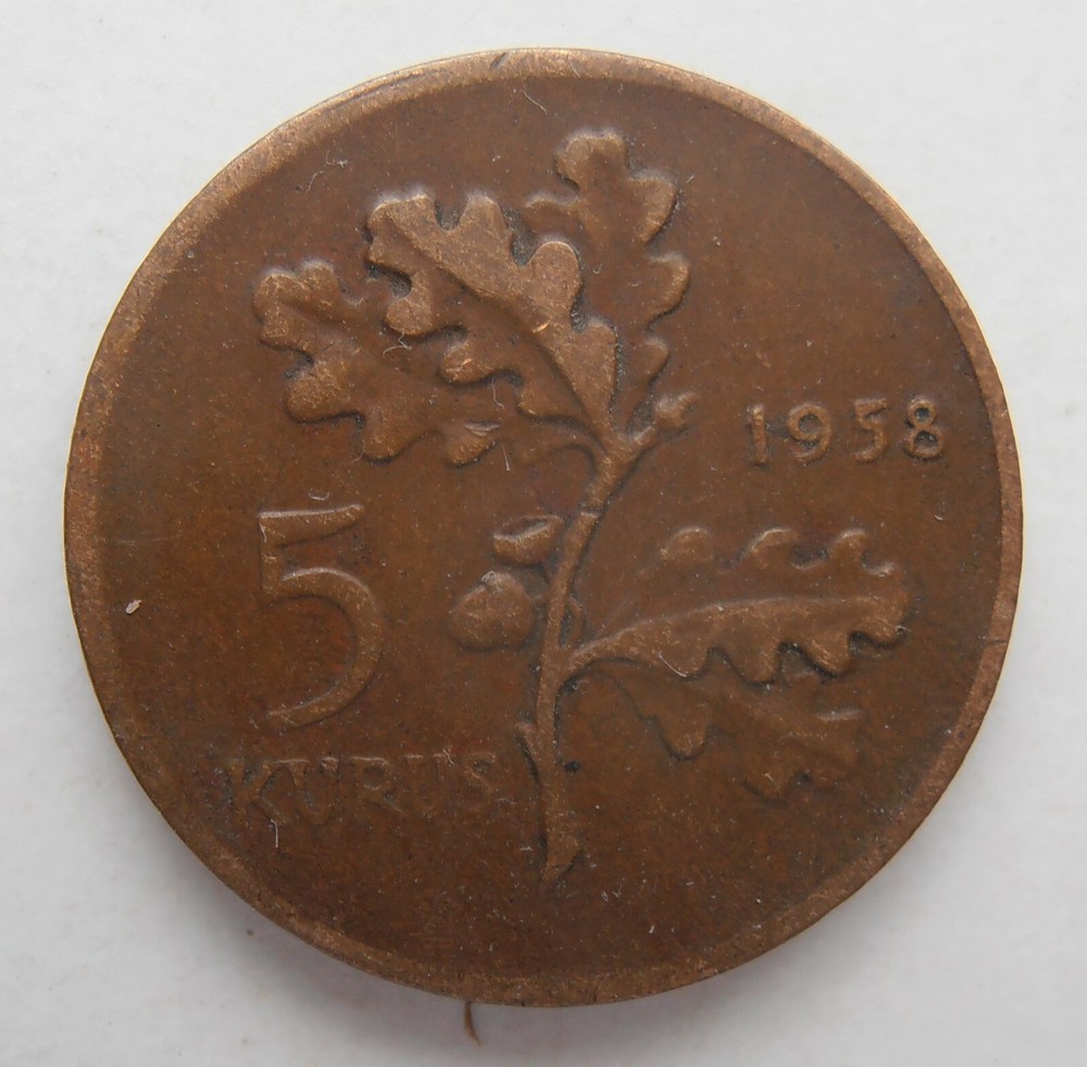 TURKEY 5 KURUS 1958