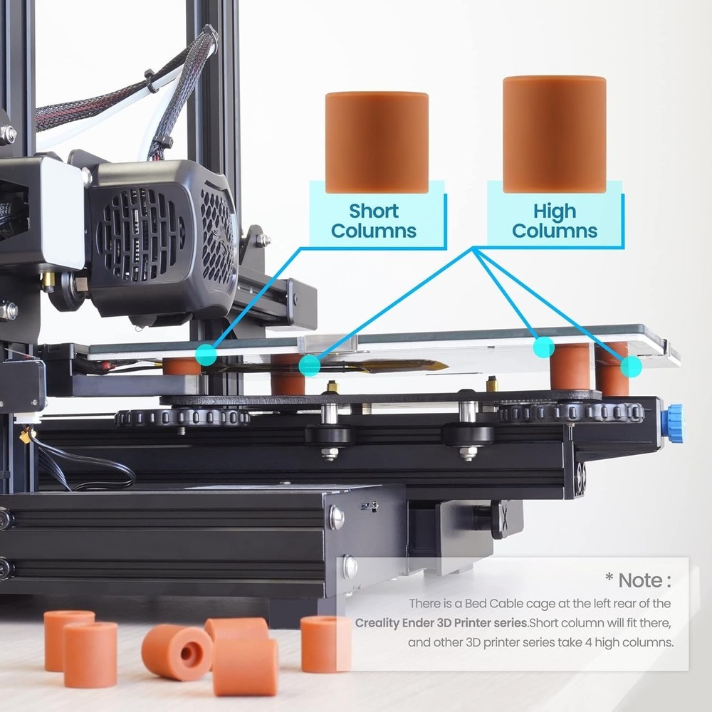 4PCS Silicone Bed Leveling Columns Solid Hot Bed Spacer Ender-3/3 Pro/3 V2/ CR10