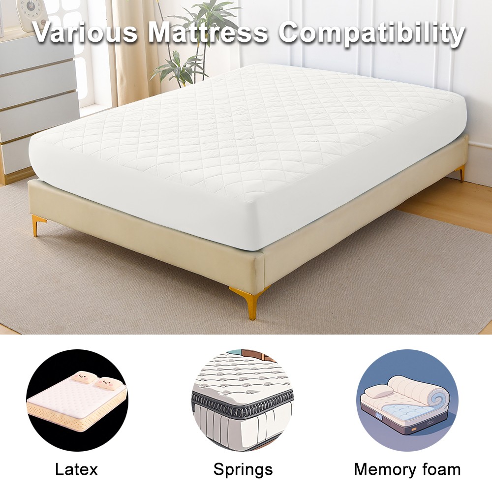 Diamond Grid Ultrasonic Waterproof Mattress Protector - Queen 60" X 80"