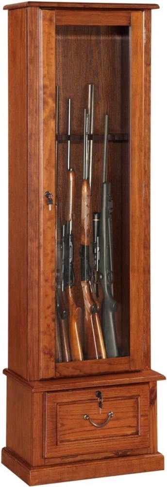 8-Gun Display Cabinet with Tempered Glass - Secure & Stylish Storage Solution