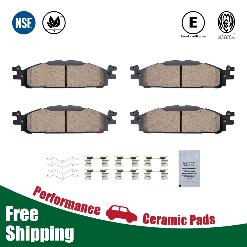 Front Quiet  True Ceramic Pads Set for Ford Explorer Flex Taurus Lincoln MKS MKT