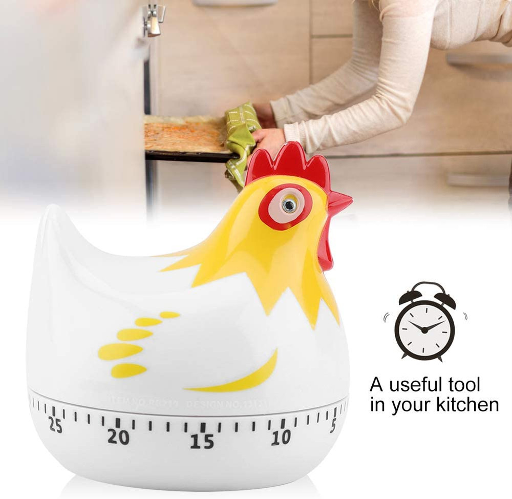 Cute Chicken-Shaped Kitchen Timer – 60-Minute Mechanical Countdown Timer for Coo