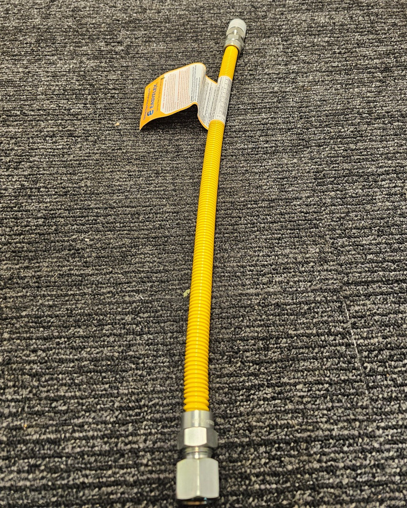 (QTY 2) Easyflex EFGC-038-YE-1011-18 1/2" MIP x FIP Gas Flex Connector Coated