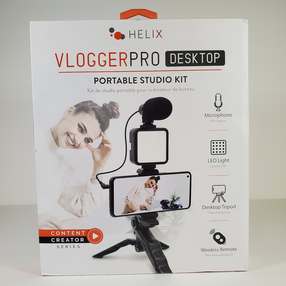 Helix Vlogger Pro Desktop Portable Studio Kit Content Creator w/ Wireless Remote