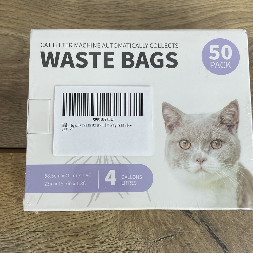 Cat Litter Box Liners 50 Count Unscented Two-Way Large Drawstring New