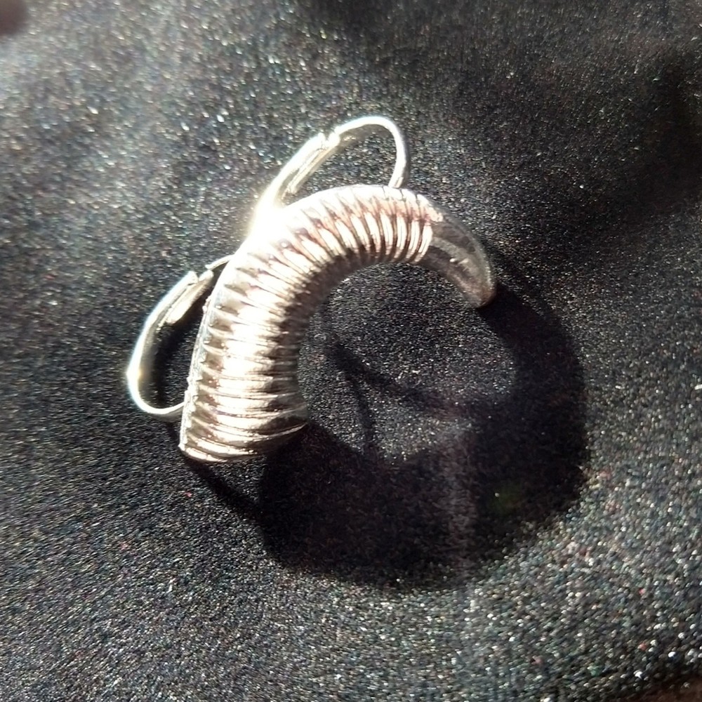 Ring Worm, Adjustable Double Finger Ring; Worm or Ram Horn OSFA both bands