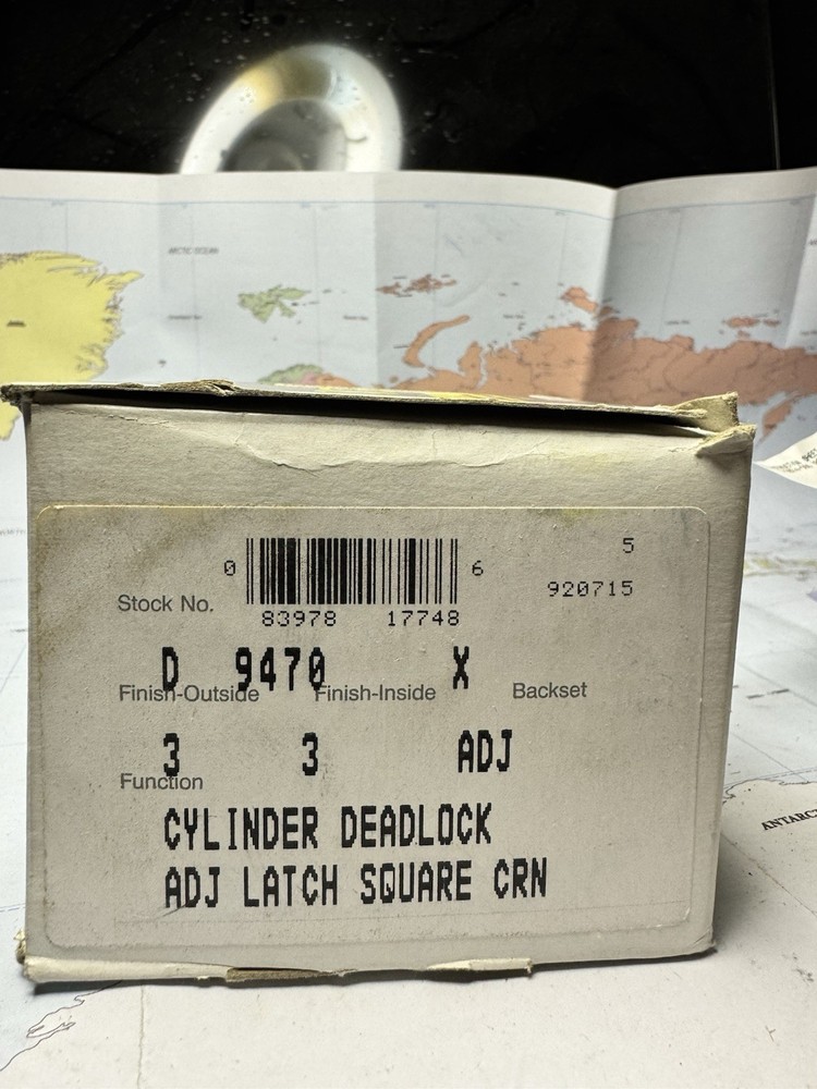 Cylinder Deadlock Adj Latch Square CRN. BRASS