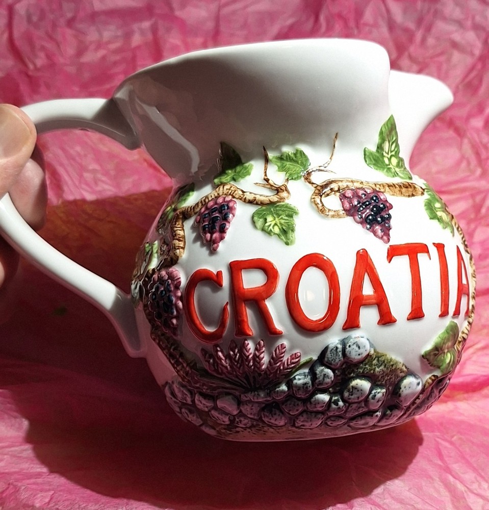 Ceramic Pitcher with "Croatia" on the Side