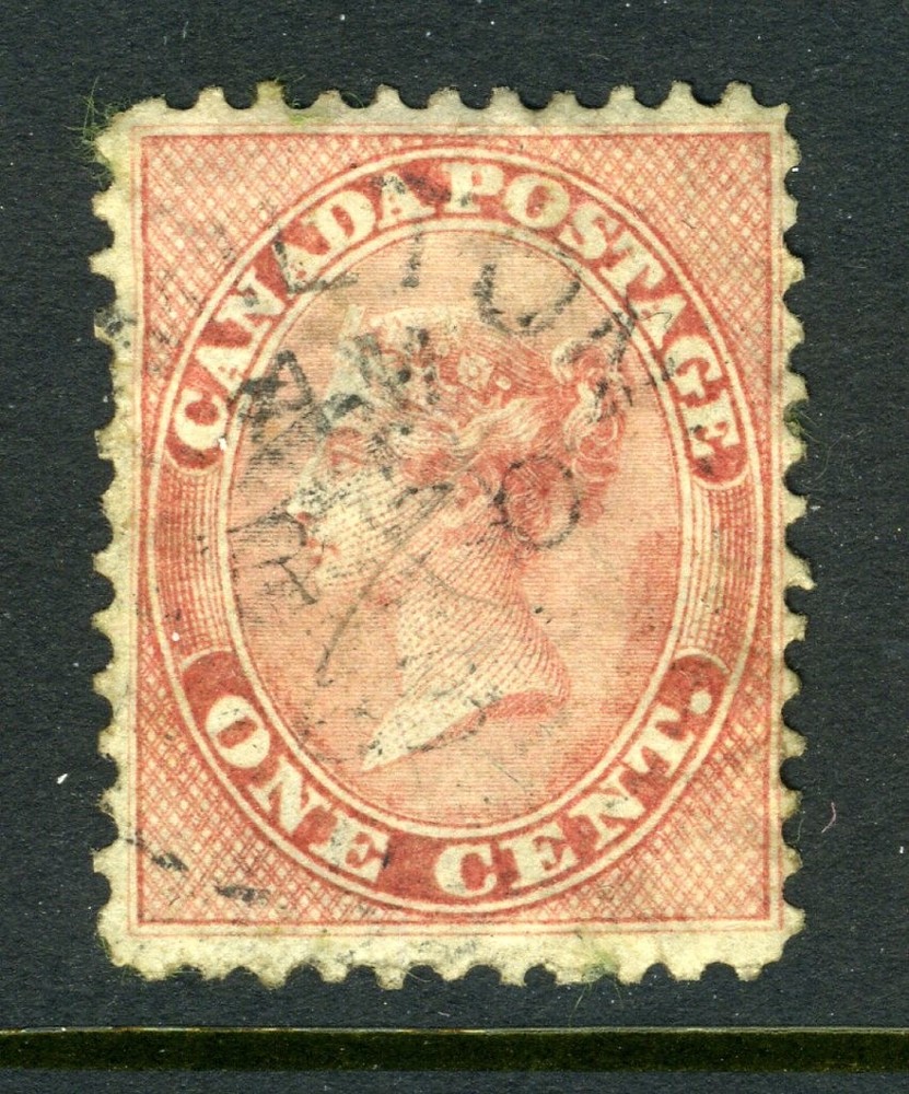 CANADA Scott 14 - USED - 1¢ Rose - First Cents Issue (.003)