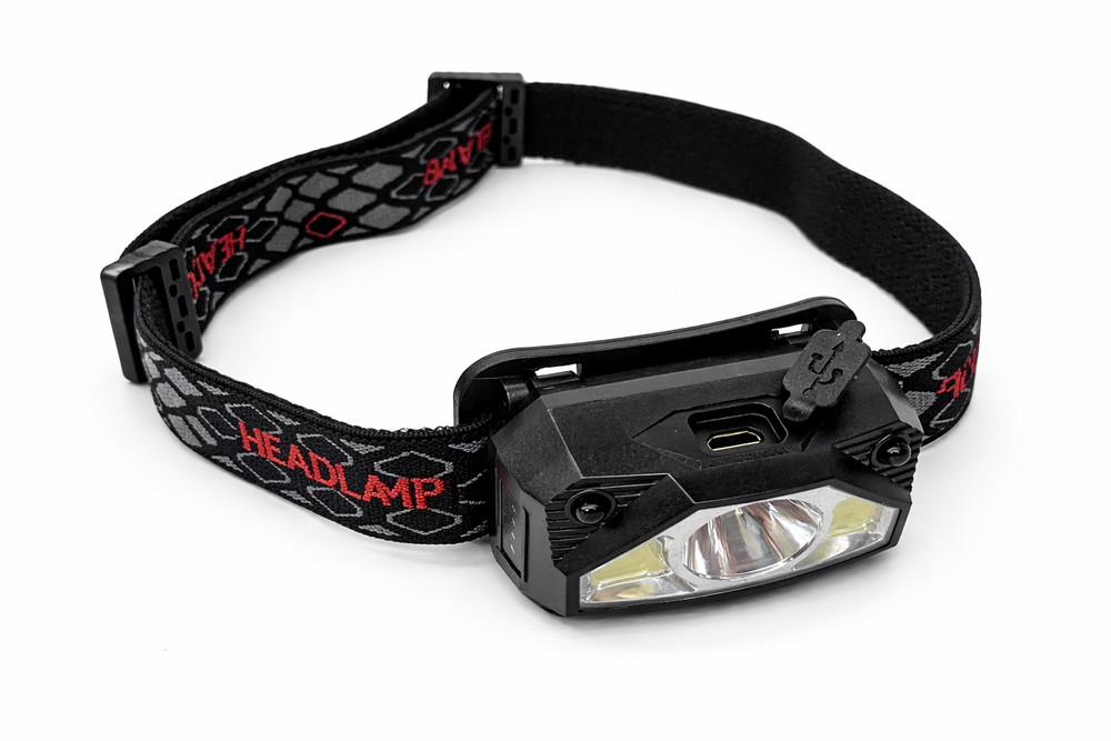 Voyager Tools 3pc LED Rechargeable Headlamp, Motion Sensor Switch USB Charging