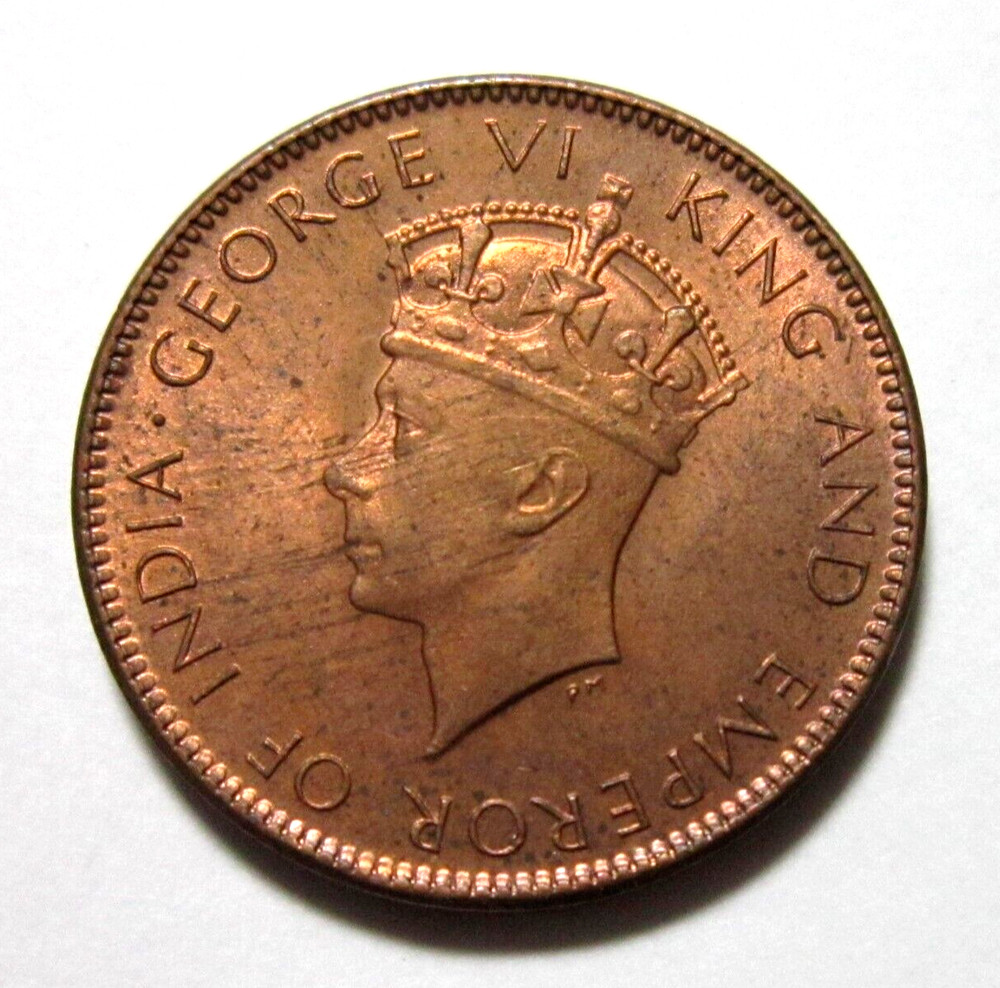 CEYLON. 1 CENT, 1937. KING GEORGE VI. UNCIRCULATED.