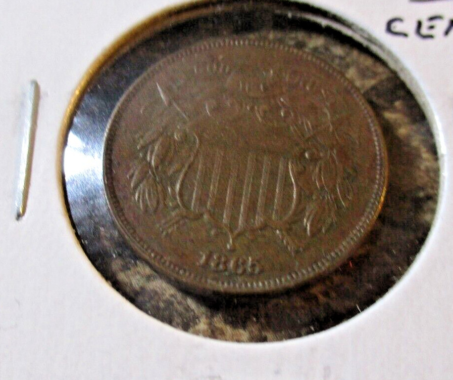 1865 2 CENT REPUNCHED DATE FS-02-1865-1302 TC5