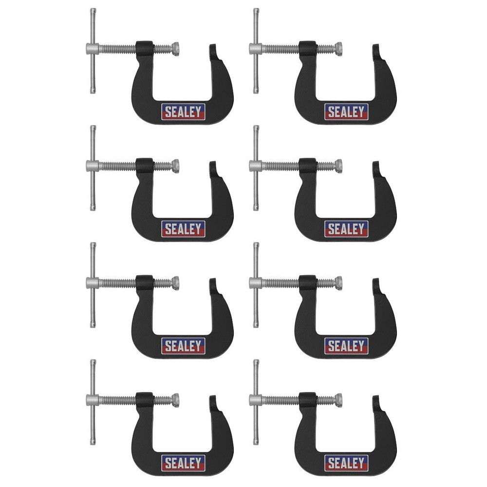 Sealey GCC05 Junior C-Clamp 8pc Set - 28mm x 28mm