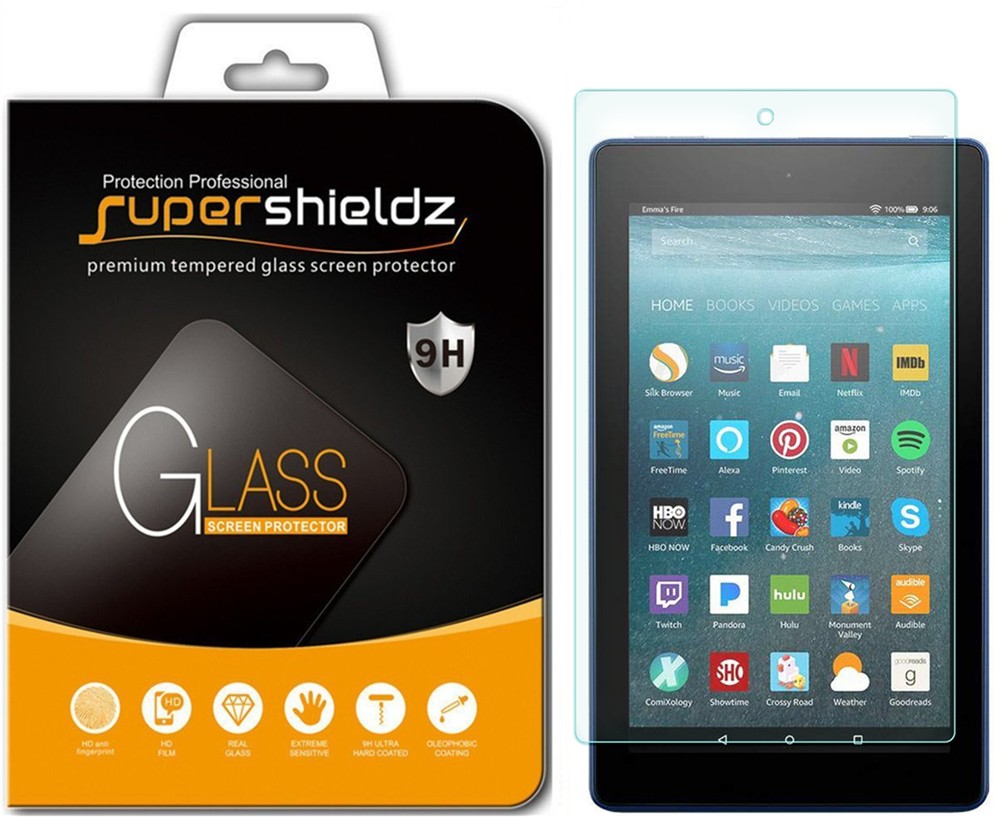 Tempered Glass Screen Protector for Amazon Fire HD 8 Tablet (2017 /2018 Release)