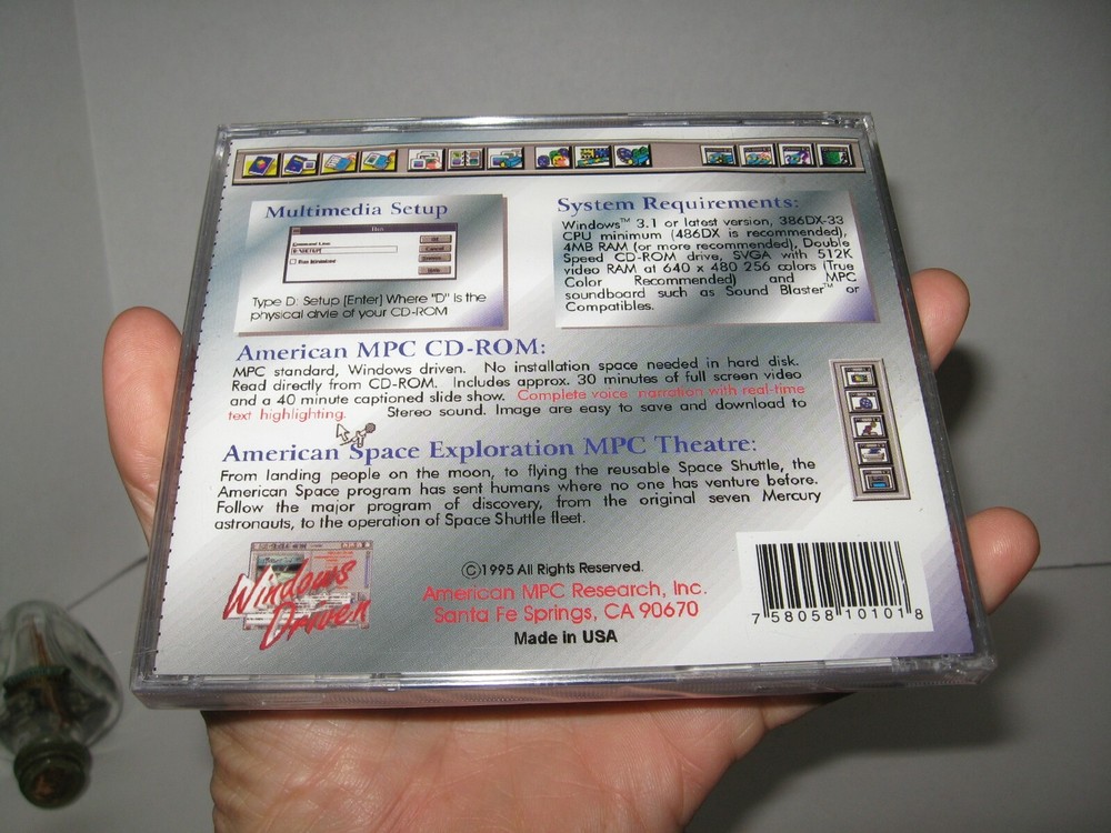 Sealed AMERICAN SPACE EXPLORATION PC CD-Rom 1995 Windows 3.1
