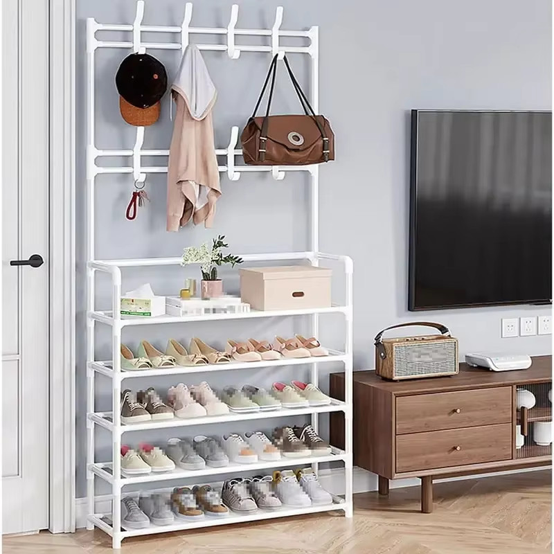 Hat rack, 5-layer multifunctional metal hook with 8 double hooks - space saving