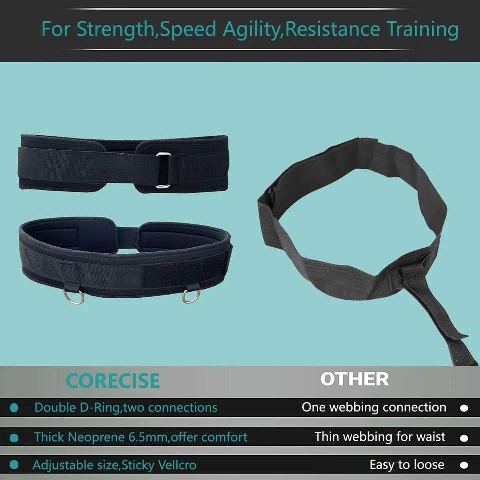 CORECISE Weighted Training Waist Belt for Pulling Sled and Tires,Workout Belt...