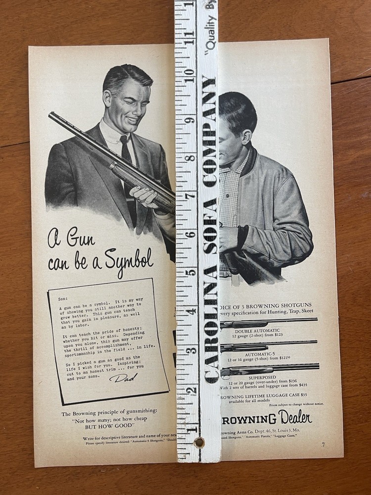 Vintage 1955 Print Ad Browning Models Automatic 5, Double Automatic & Superposed