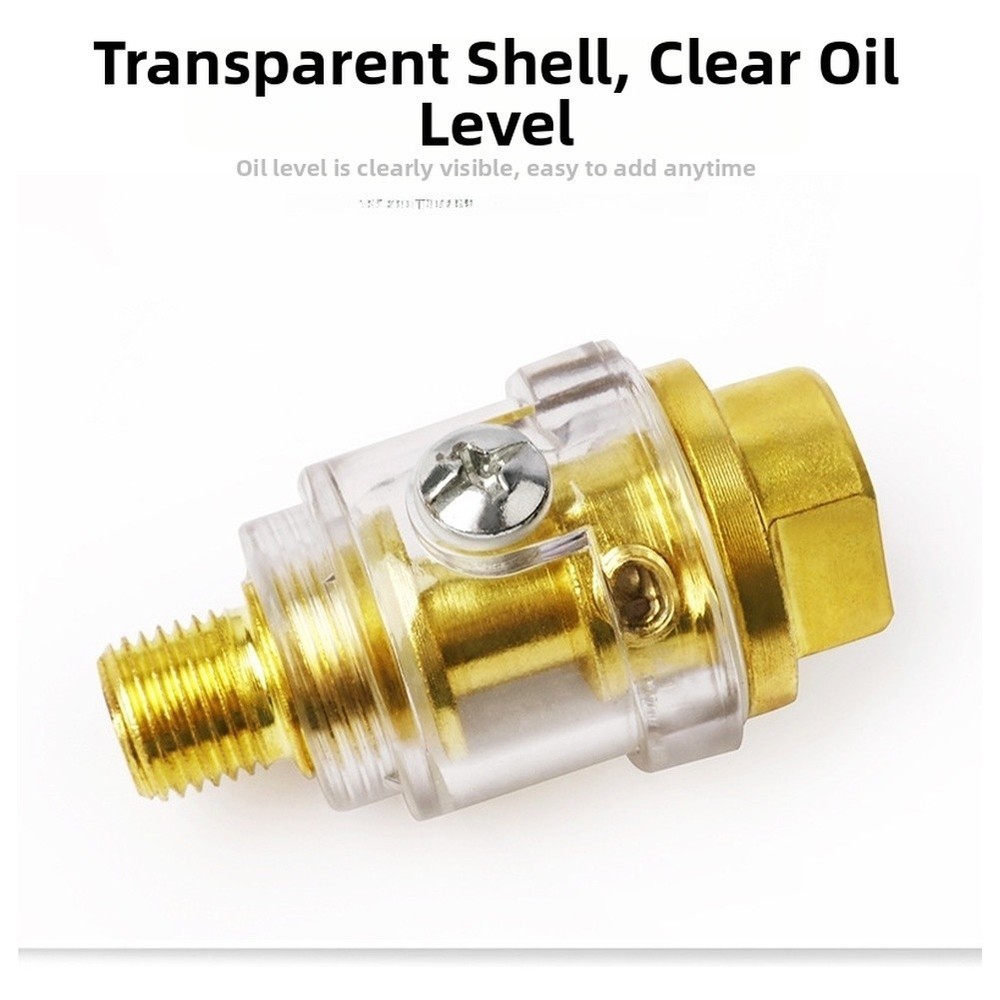 Copper Plated Iron Automatic Oil Feeder for MINI Pneumatic Tools 1/4 NPT Thread