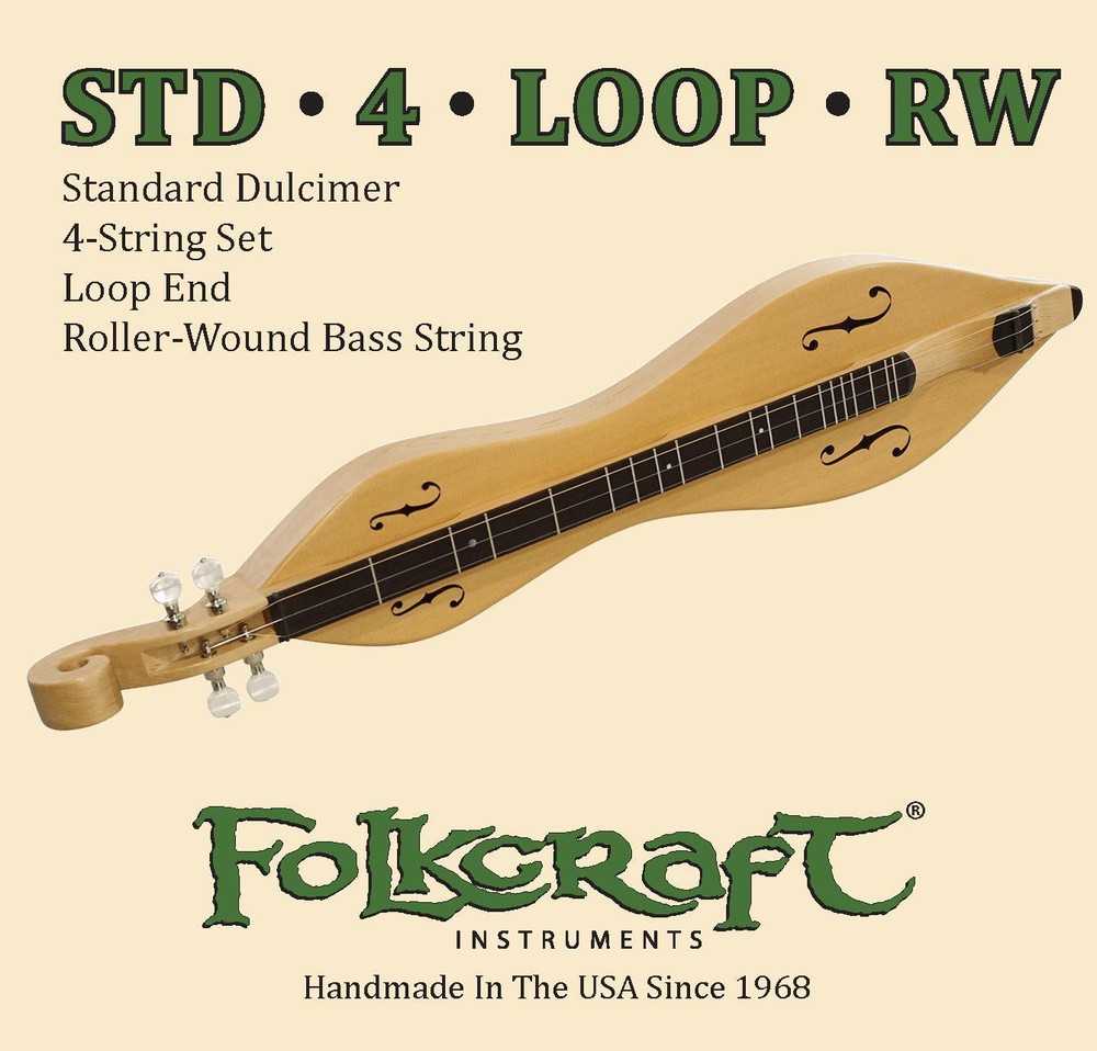 Folkcraft® Mountain Dulcimer String Set, Loop Ends (.011" .011" .013" .024"RW)